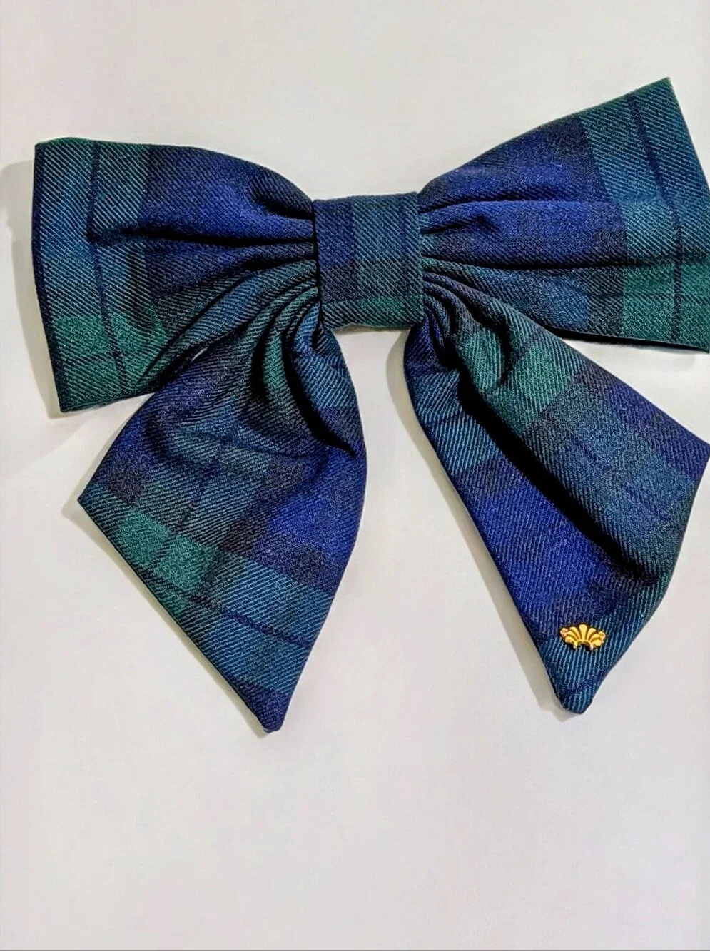 NWT TBBC x Lele Sadoughi Blackwatch Plaid Bow Hair Clip RARE HTF